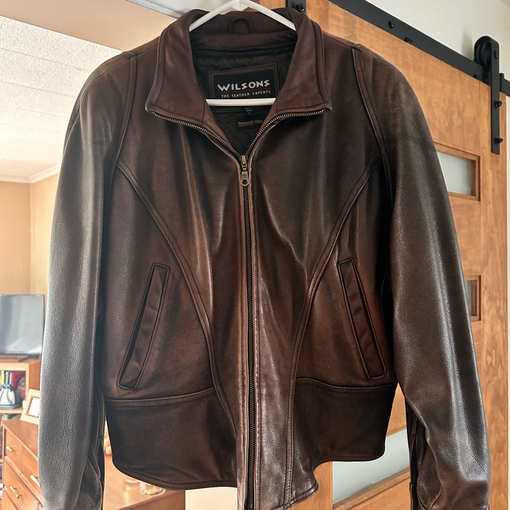 Wilsons Women’s Dark Brown Leather Bomber Jacket